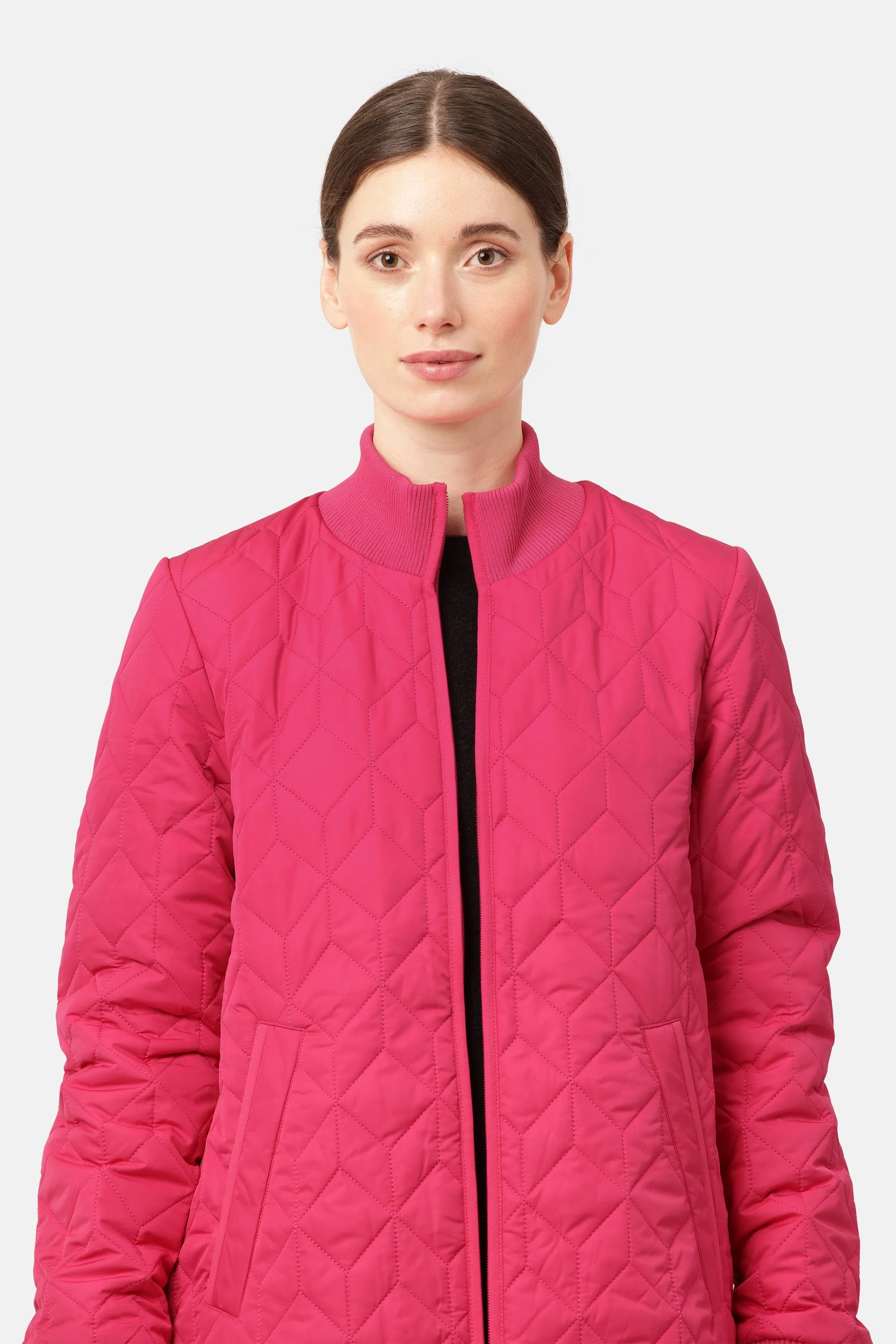 Padded Quilt Coat - Magenta