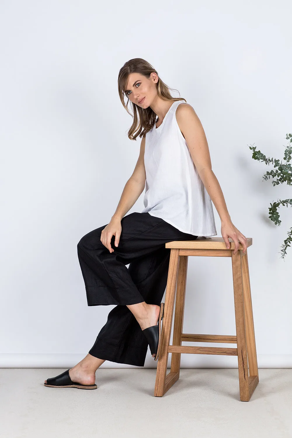 Paris Linen Pants Black