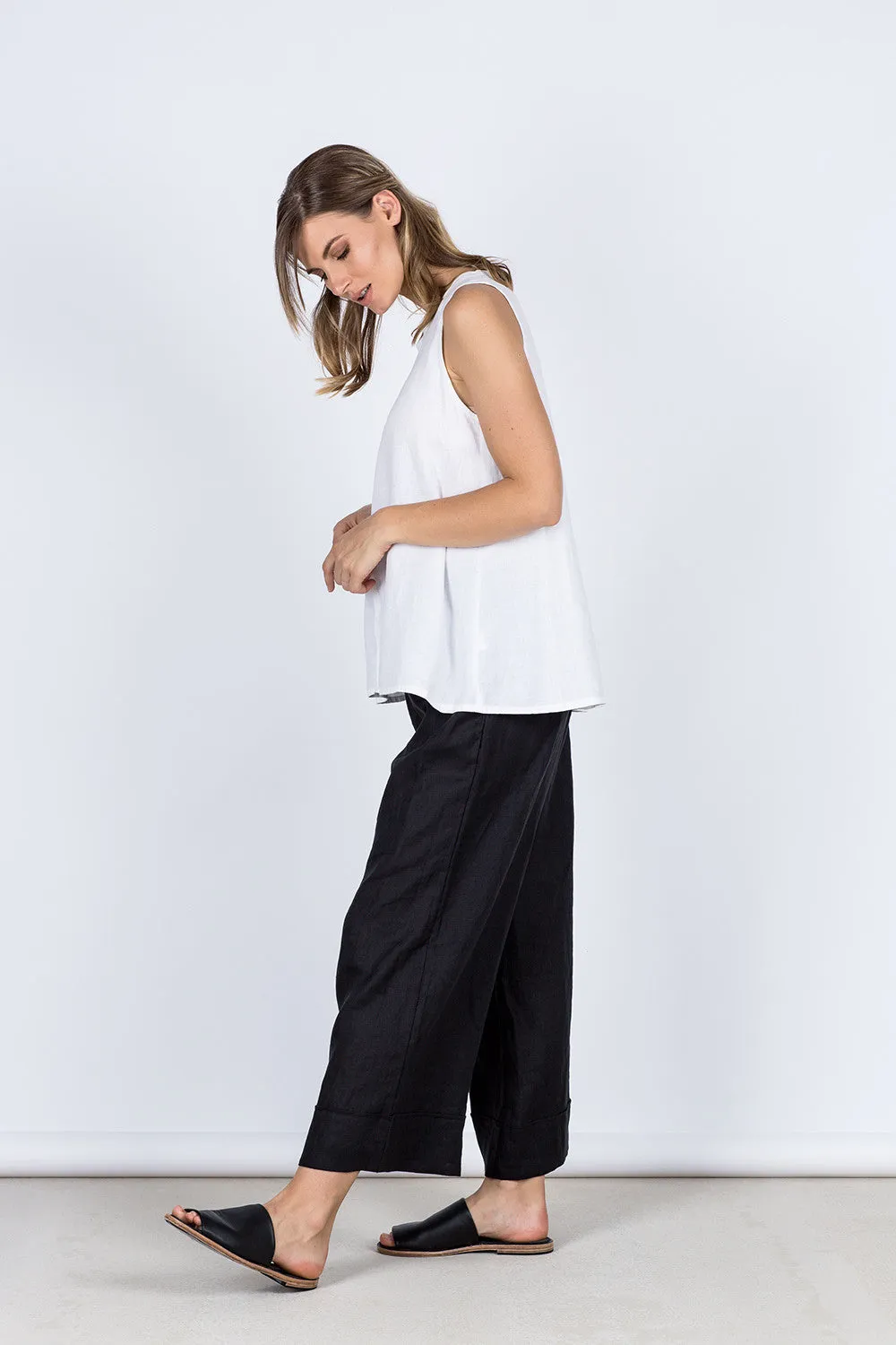 Paris Linen Pants Black