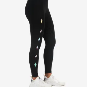 Parker Chic Black Leggings - Mini Glitter Lightning Bolts