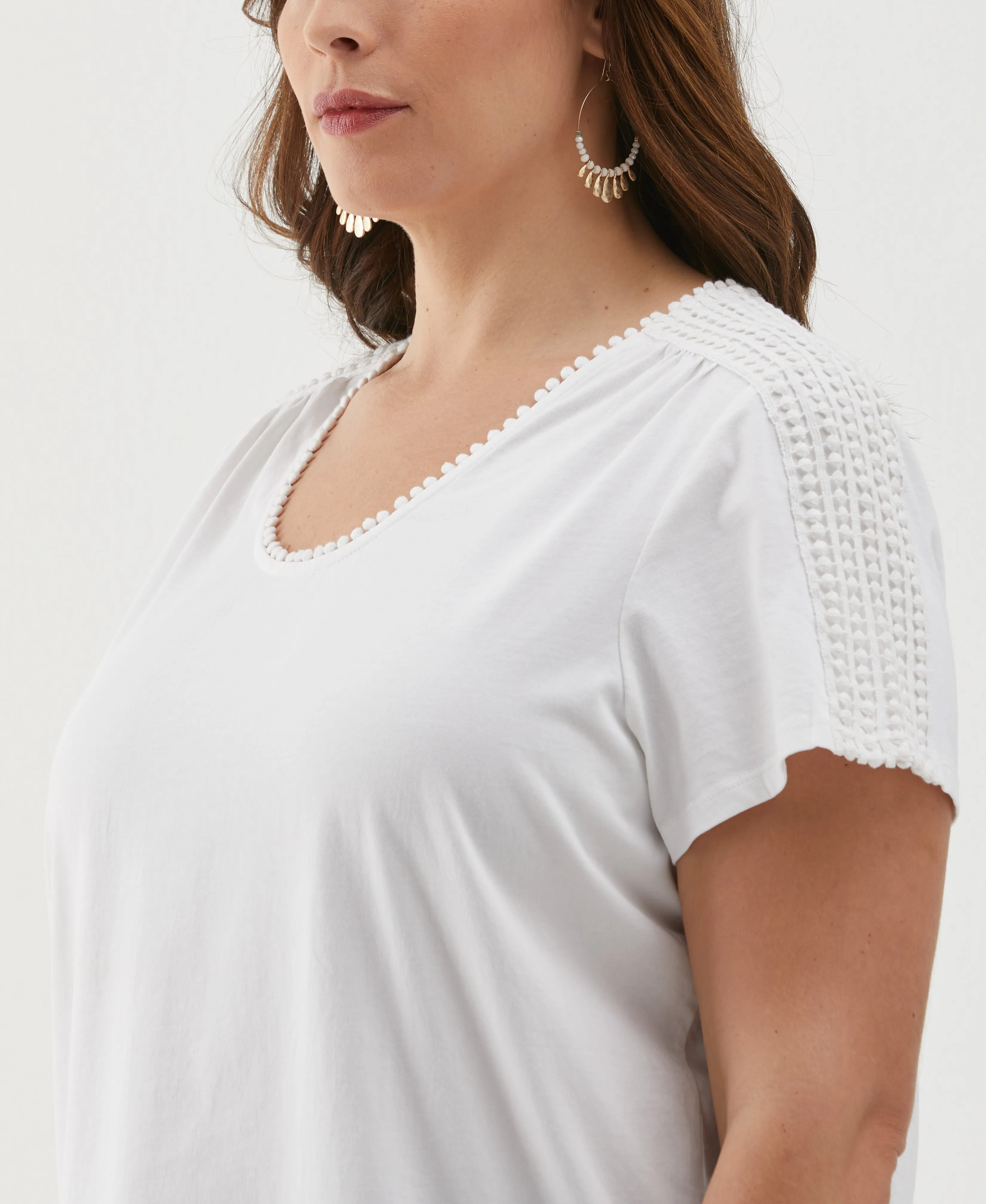 Plus Size Dot Trim Tee