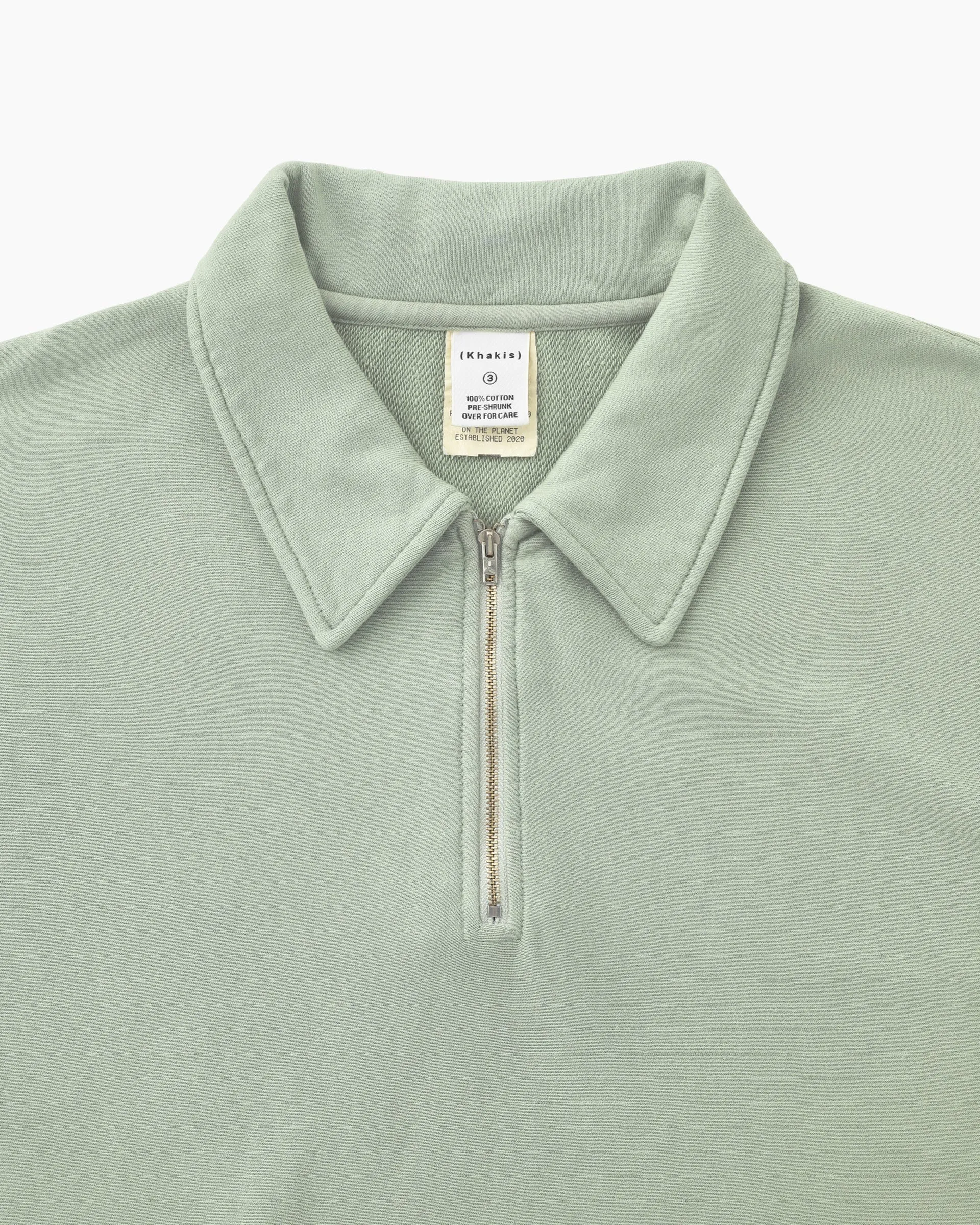 Quarter Zip Pullover Pale Green