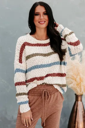 "Just Your Stripe" Striped Yarn Knit Sweater (Ivory)