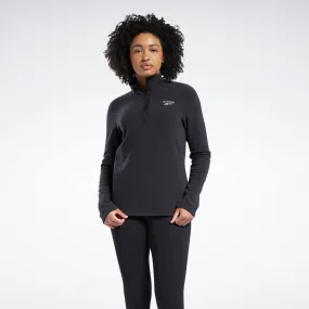 Reebok Apparel Women Outerwear Fleece Quarter-Zip Jacket Black