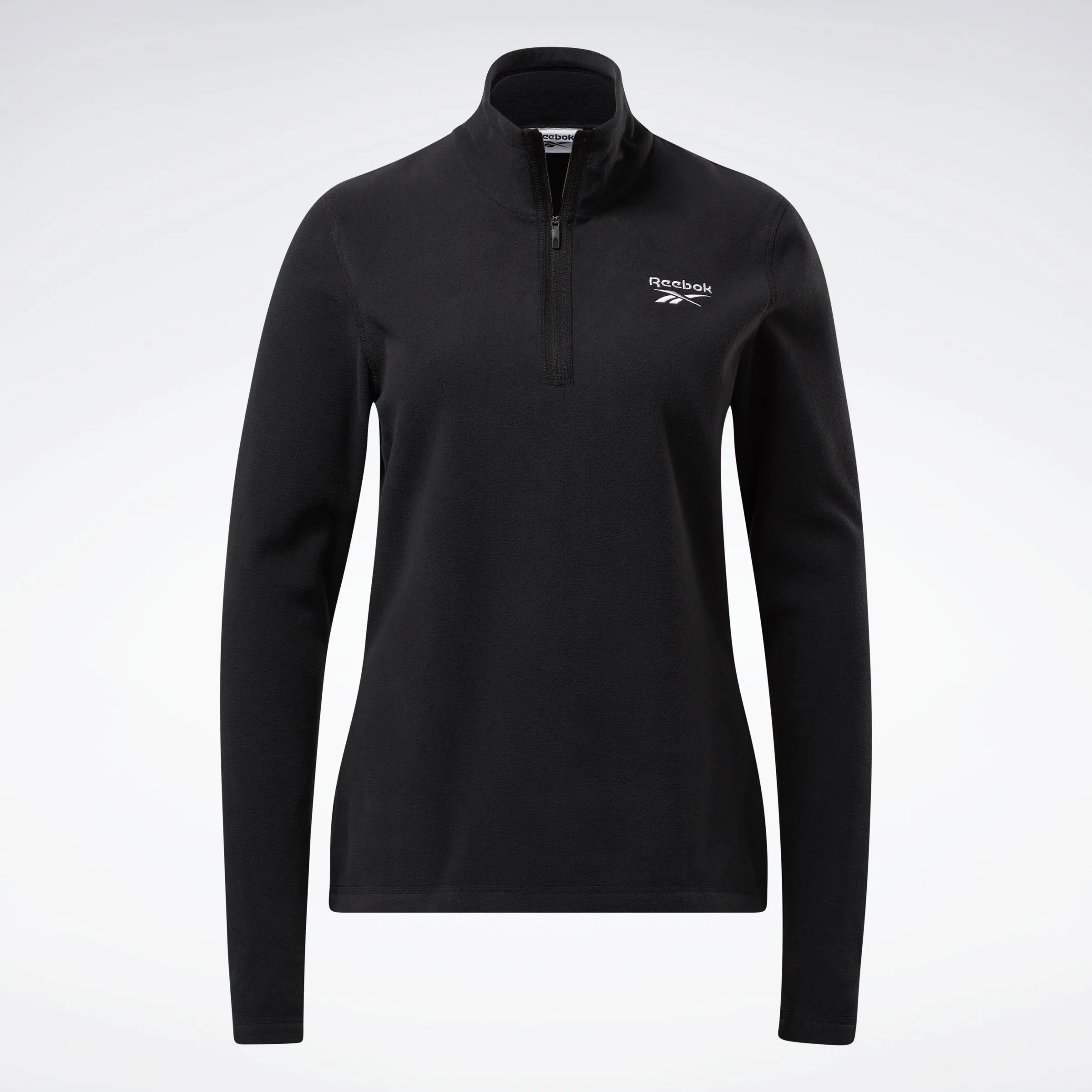 Reebok Apparel Women Outerwear Fleece Quarter-Zip Jacket Black