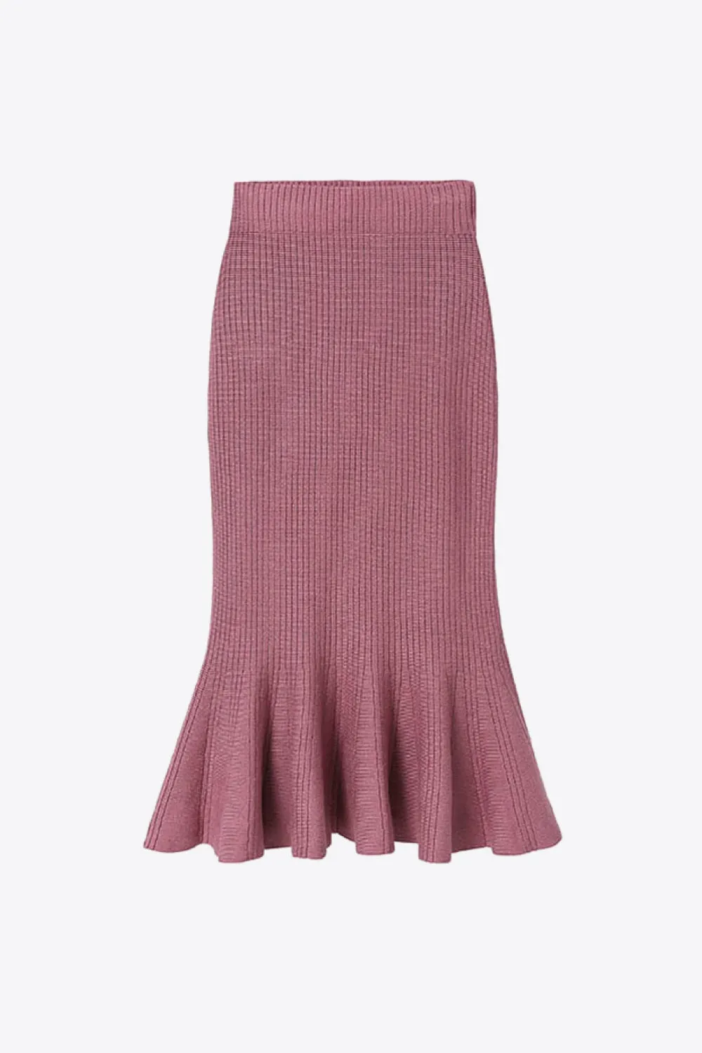 Ribbed Fishtail Skirt