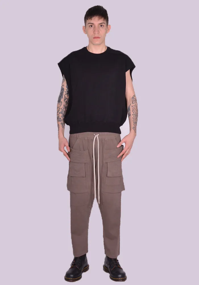 RICK OWENS DRKSHDW DU01D1155 F TATLIN SLEEVELESS SWEATSHIRT BLACK