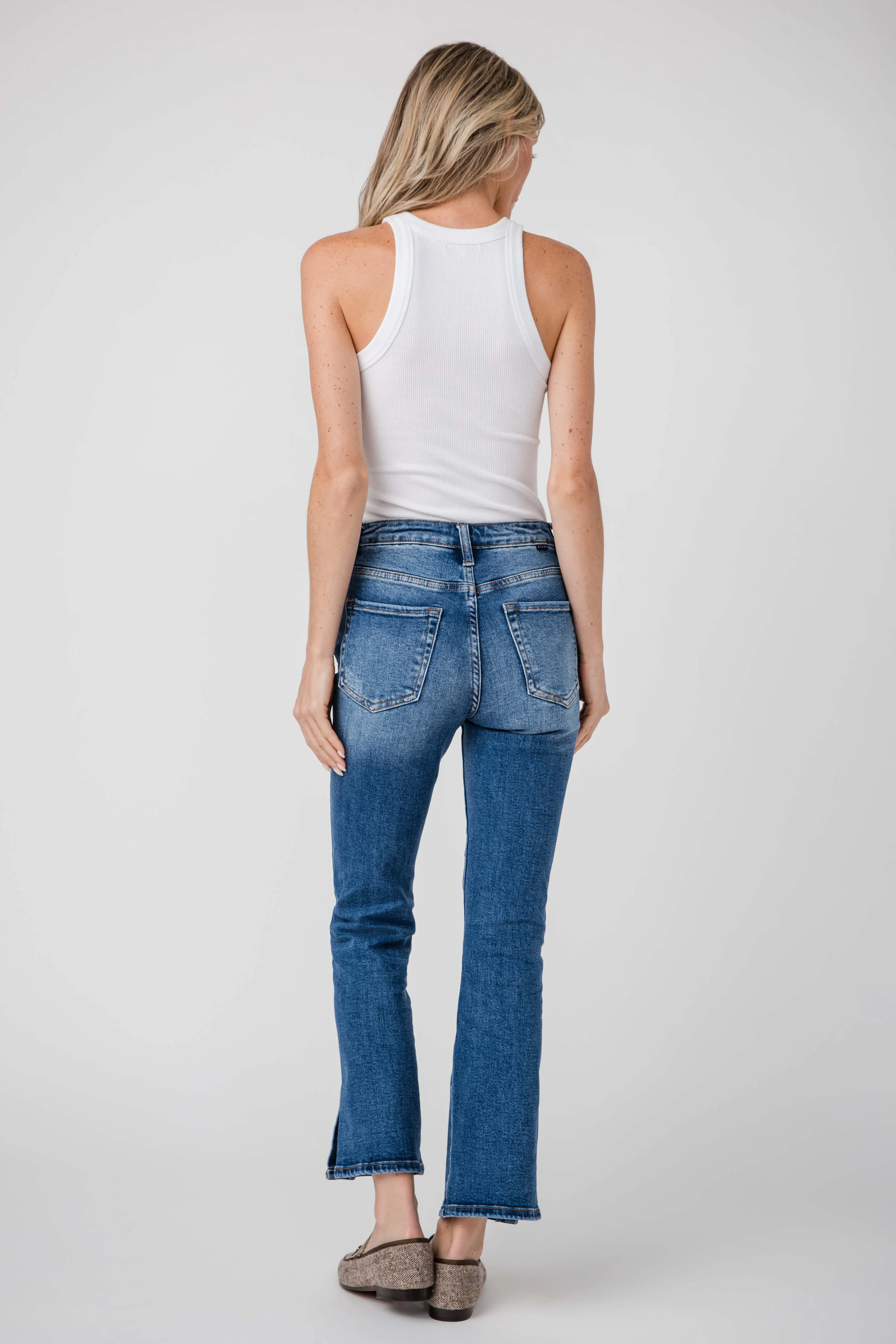 Risen Lydia High Rise Bootcut Side Slit Jeans