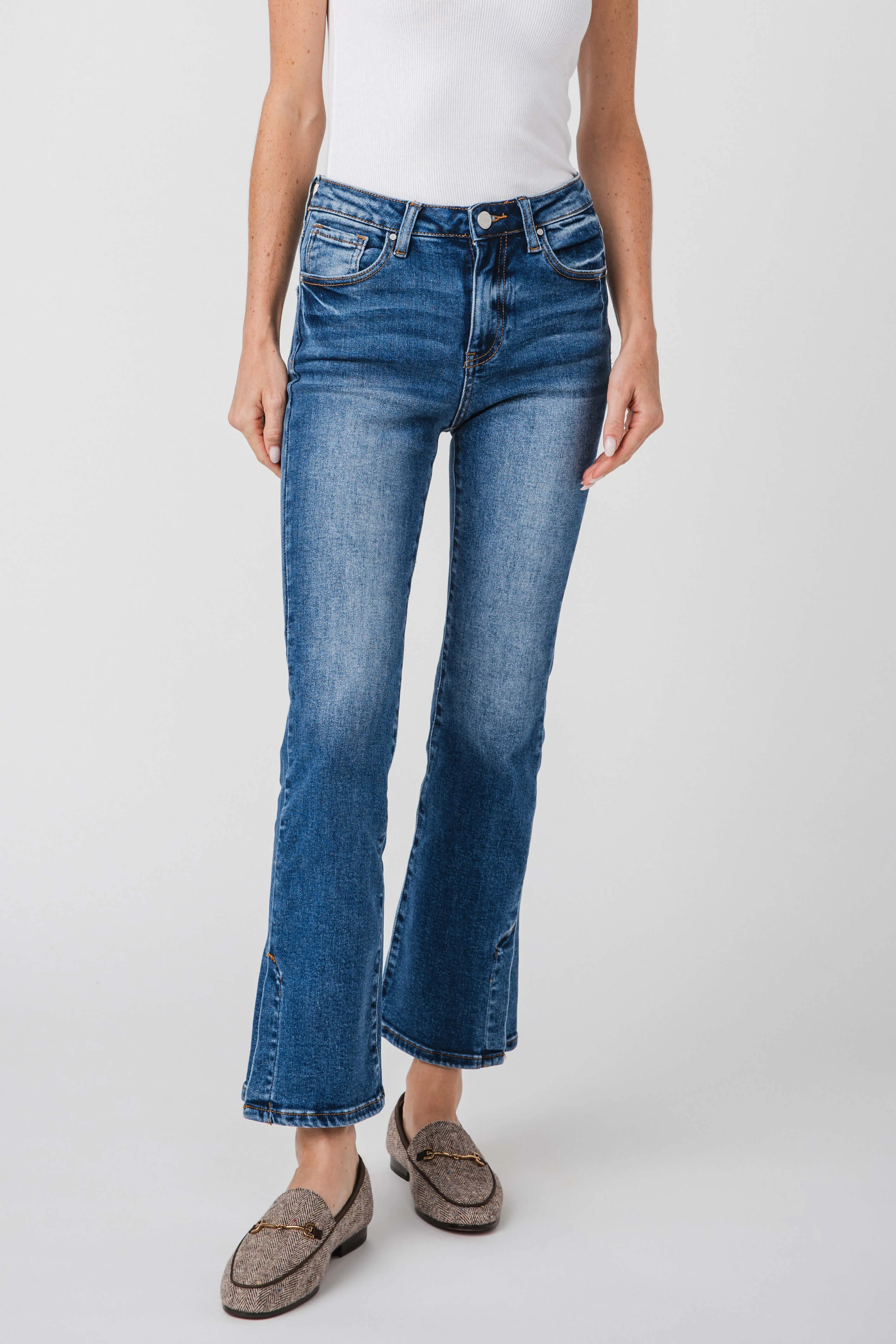 Risen Lydia High Rise Bootcut Side Slit Jeans