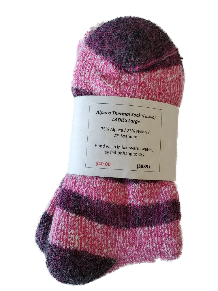 S835 Alpaca Thermal Sock Fushia Ladies Large