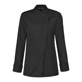 Saffron Women's Kitchen Coat Long Sleeve Black - LAFONT