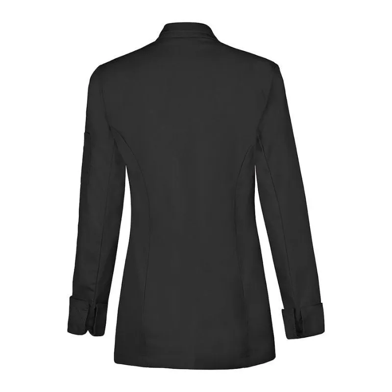 Saffron Women's Kitchen Coat Long Sleeve Black - LAFONT