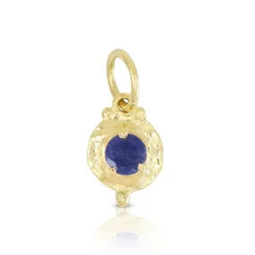 September Sapphire Gold Birthstone Necklace Charm