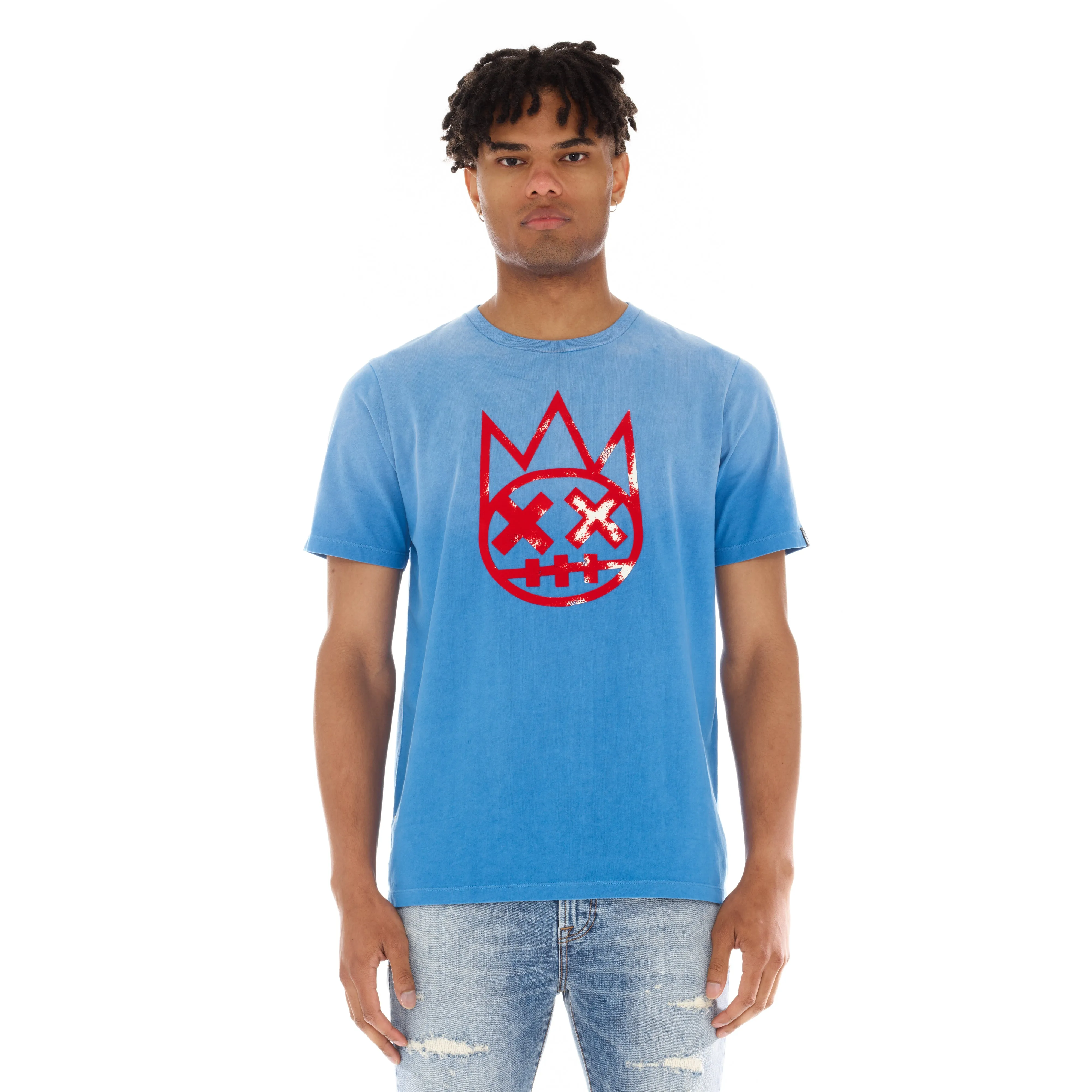 SHIMUCHAN LOGO SHORT SLEEVE CREW NECK TEE IN VINTAGE BLUE