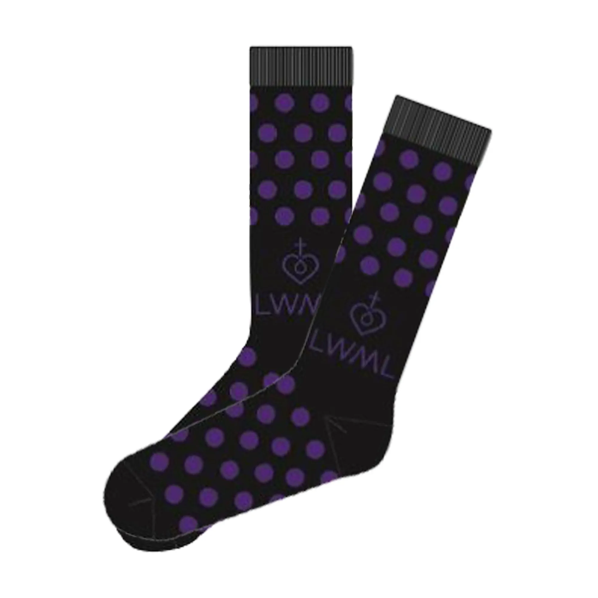 Socks  - Black and Purple Polka Dot