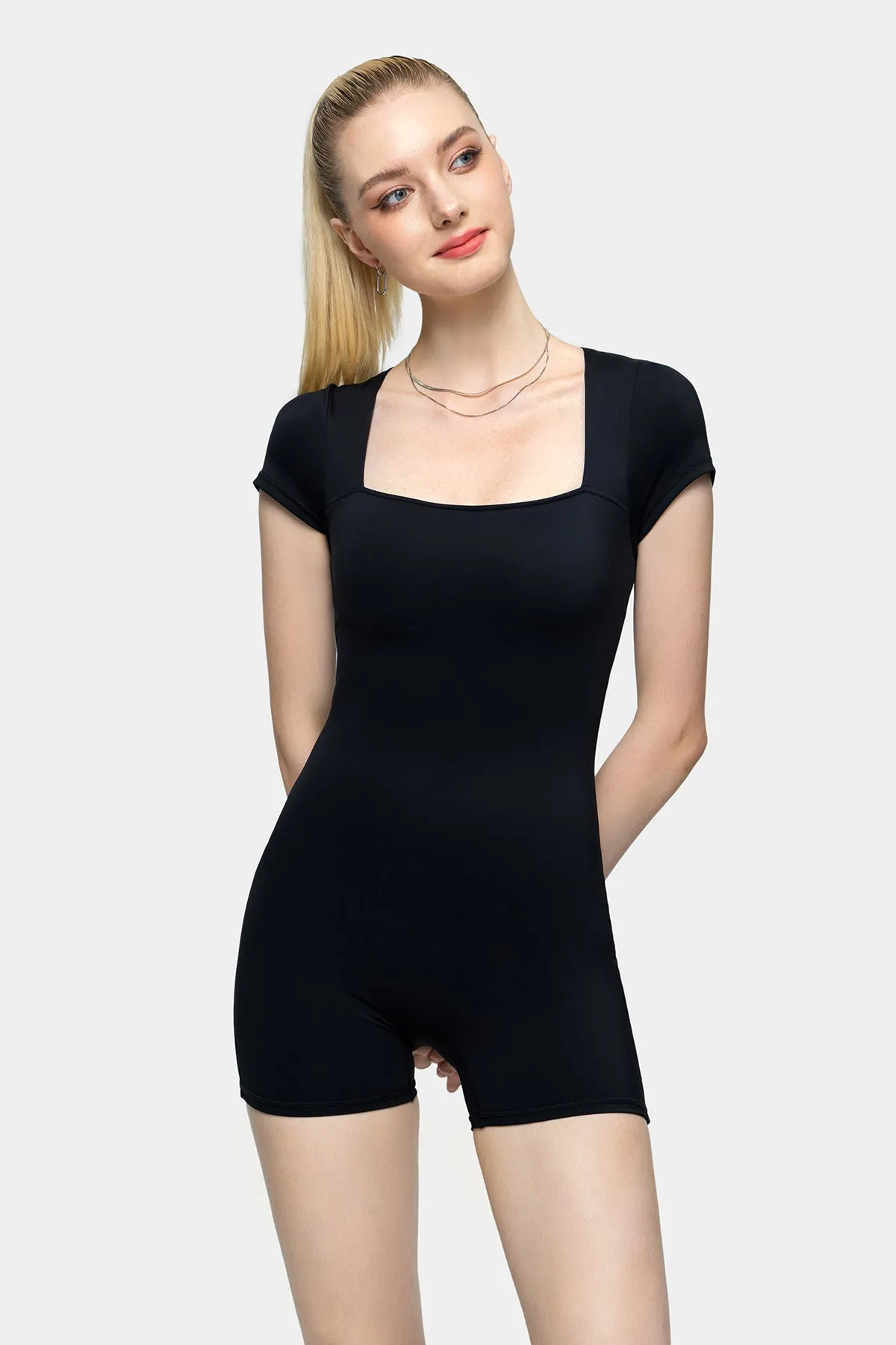 Square-Neck Cycling Jumpsuit