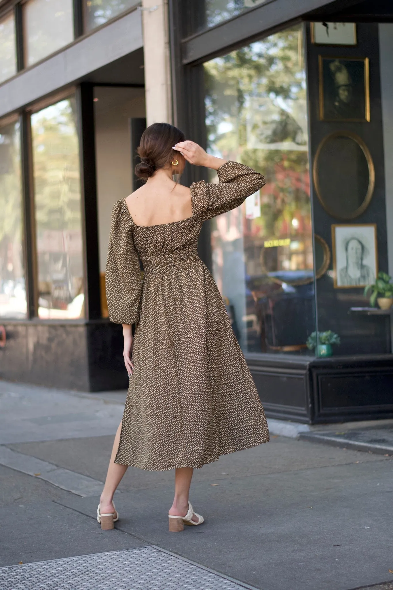 Square Neck Puff Sleeve Dress