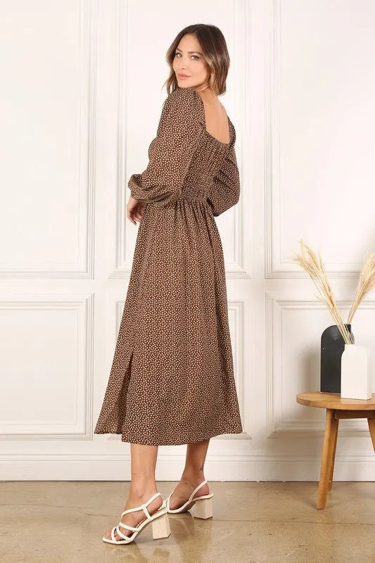 Square Neck Puff Sleeve Dress