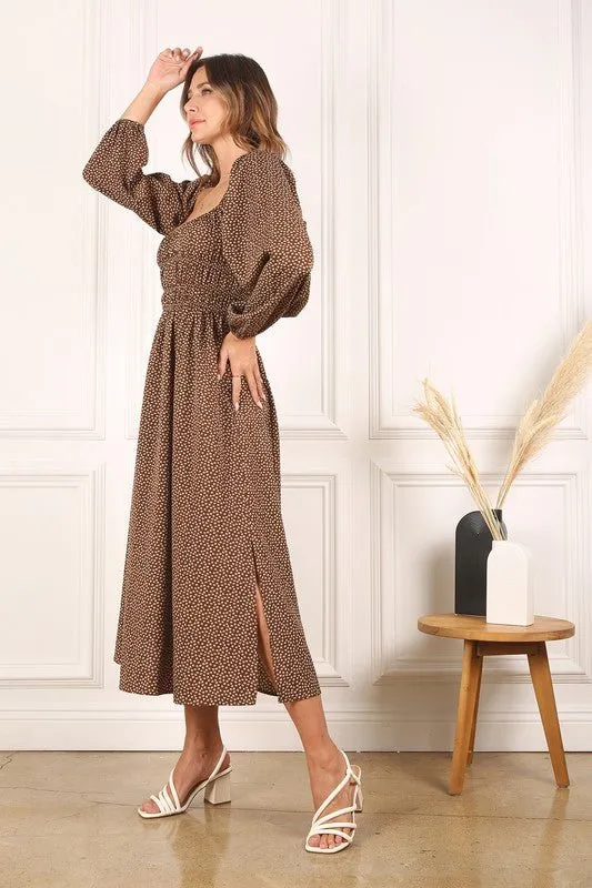 Square Neck Puff Sleeve Dress