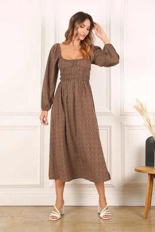 Square Neck Puff Sleeve Dress