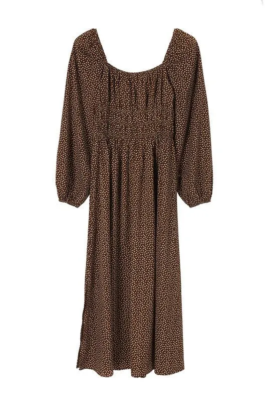 Square Neck Puff Sleeve Dress