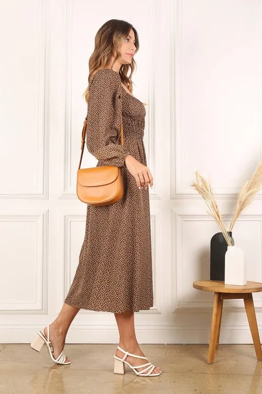 Square Neck Puff Sleeve Dress