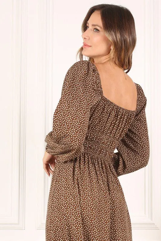 Square Neck Puff Sleeve Dress