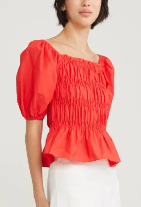 Stretch Bodice Peplum Top