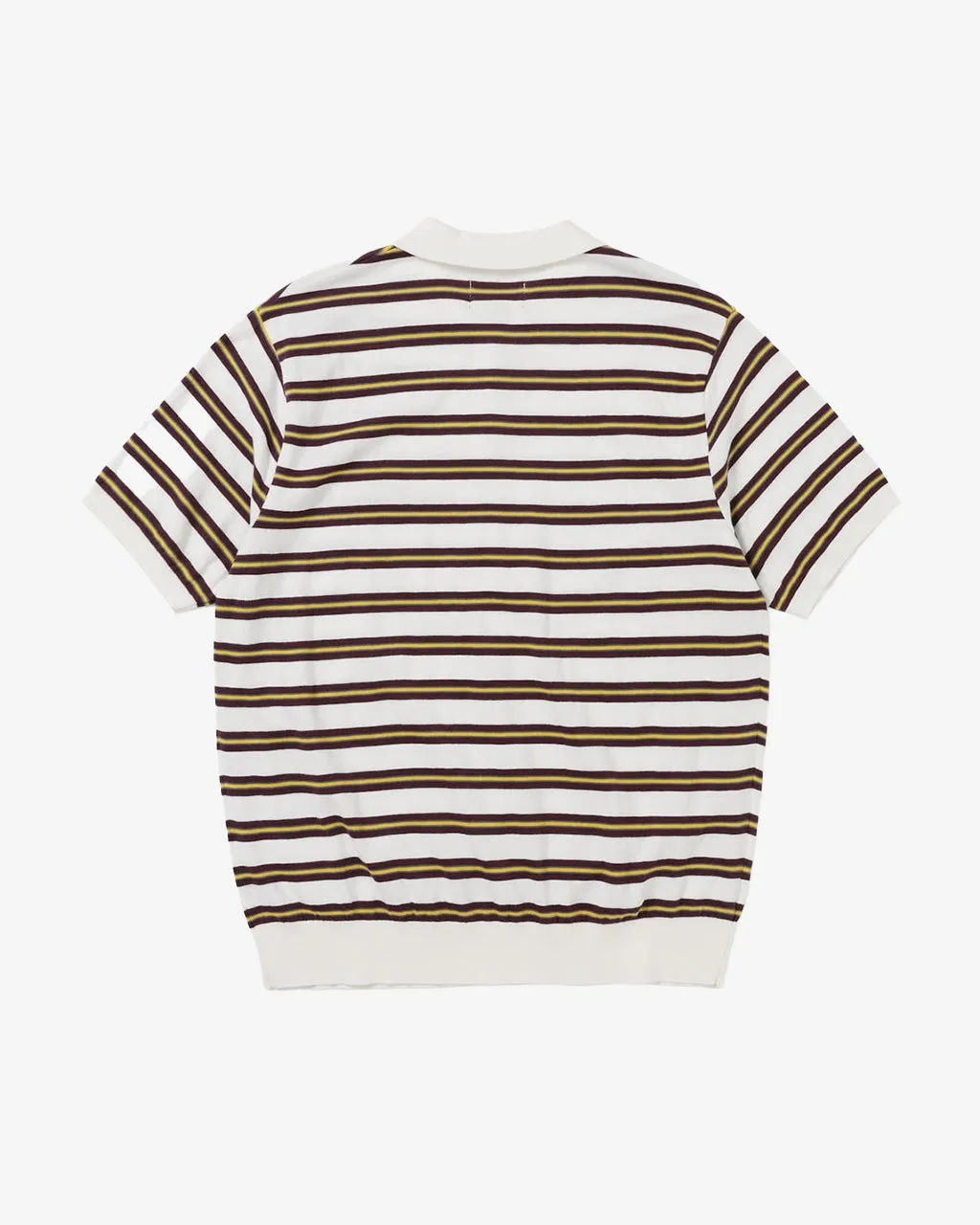 Striped Knit Polo Ivory