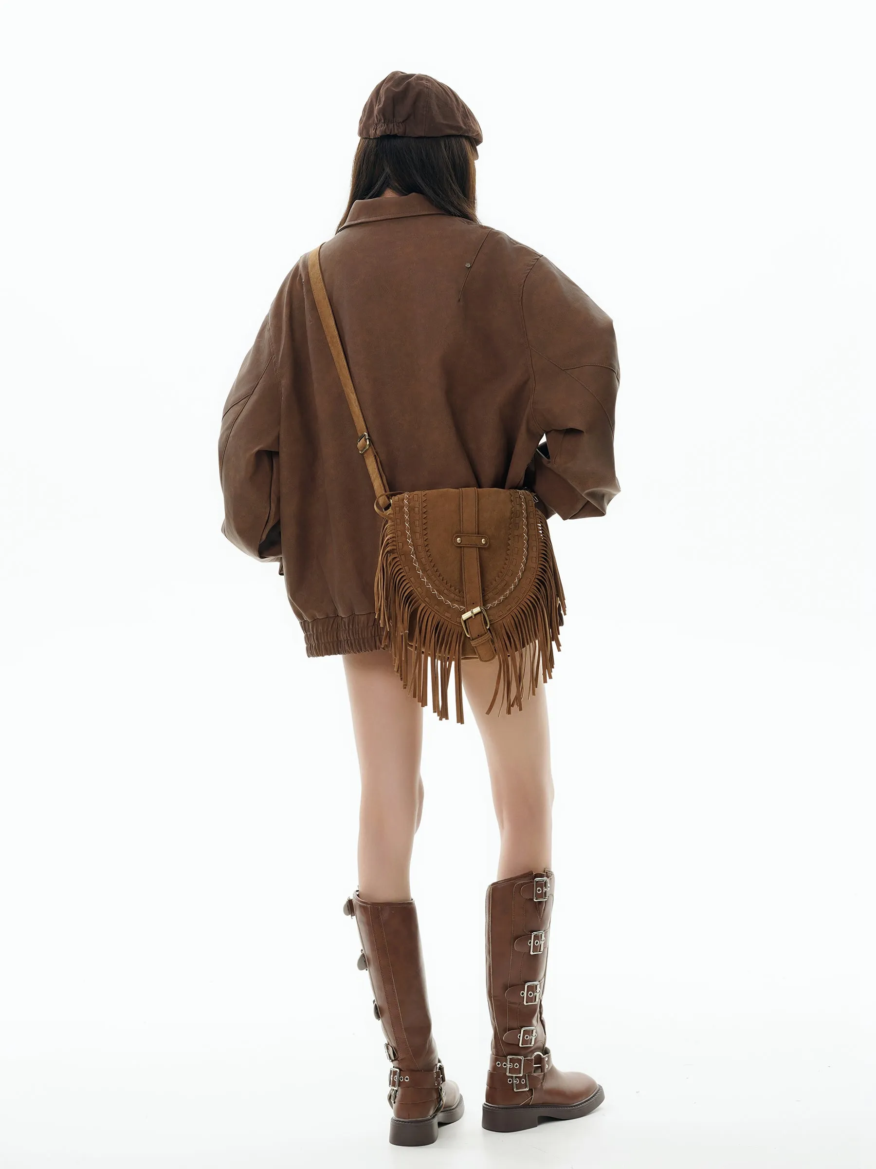 Suede Impact | Distressed Oversized Suede Jacket