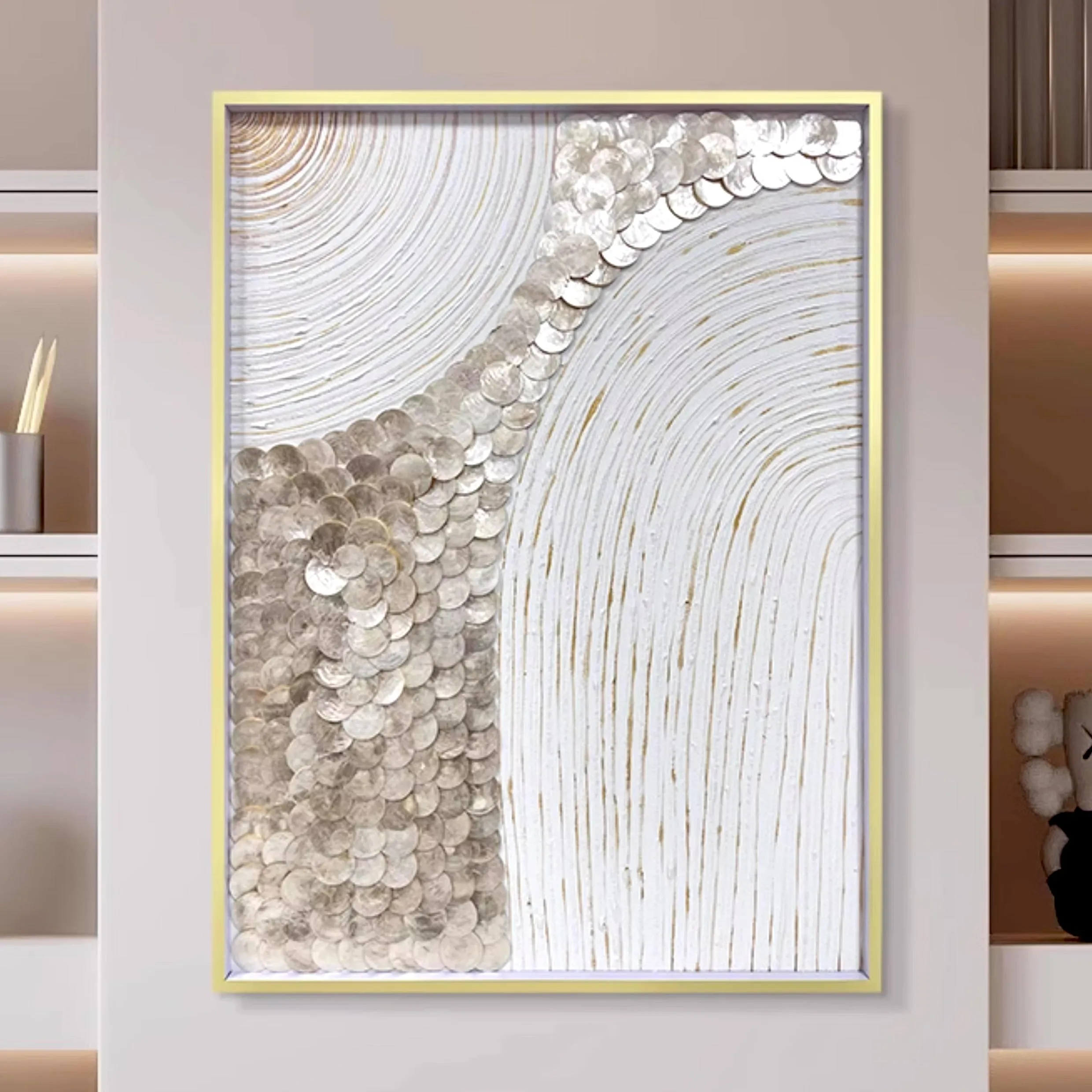 Textured Mother of Pearl Wall Art