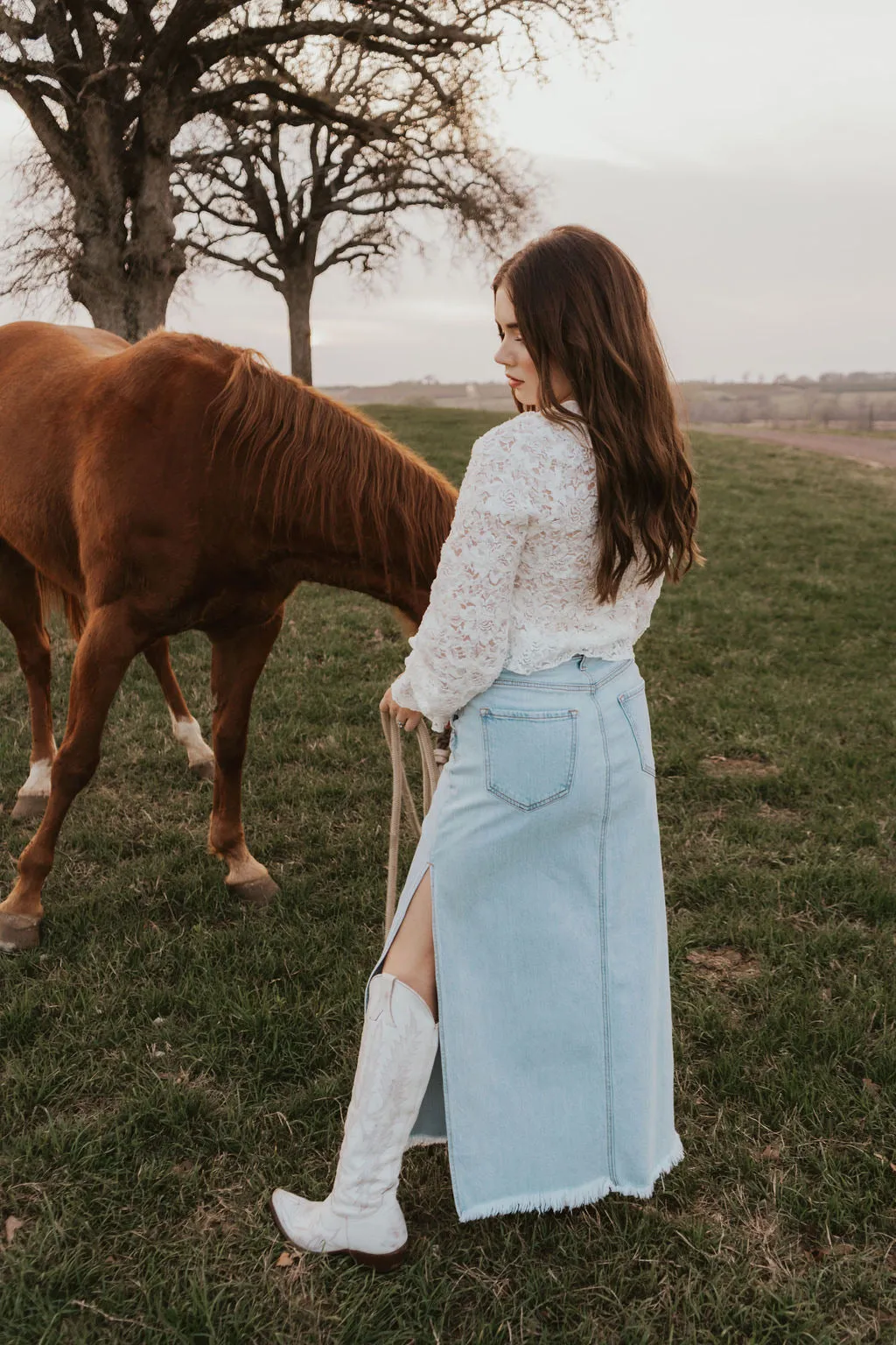 The Caney Denim Skirt-XS