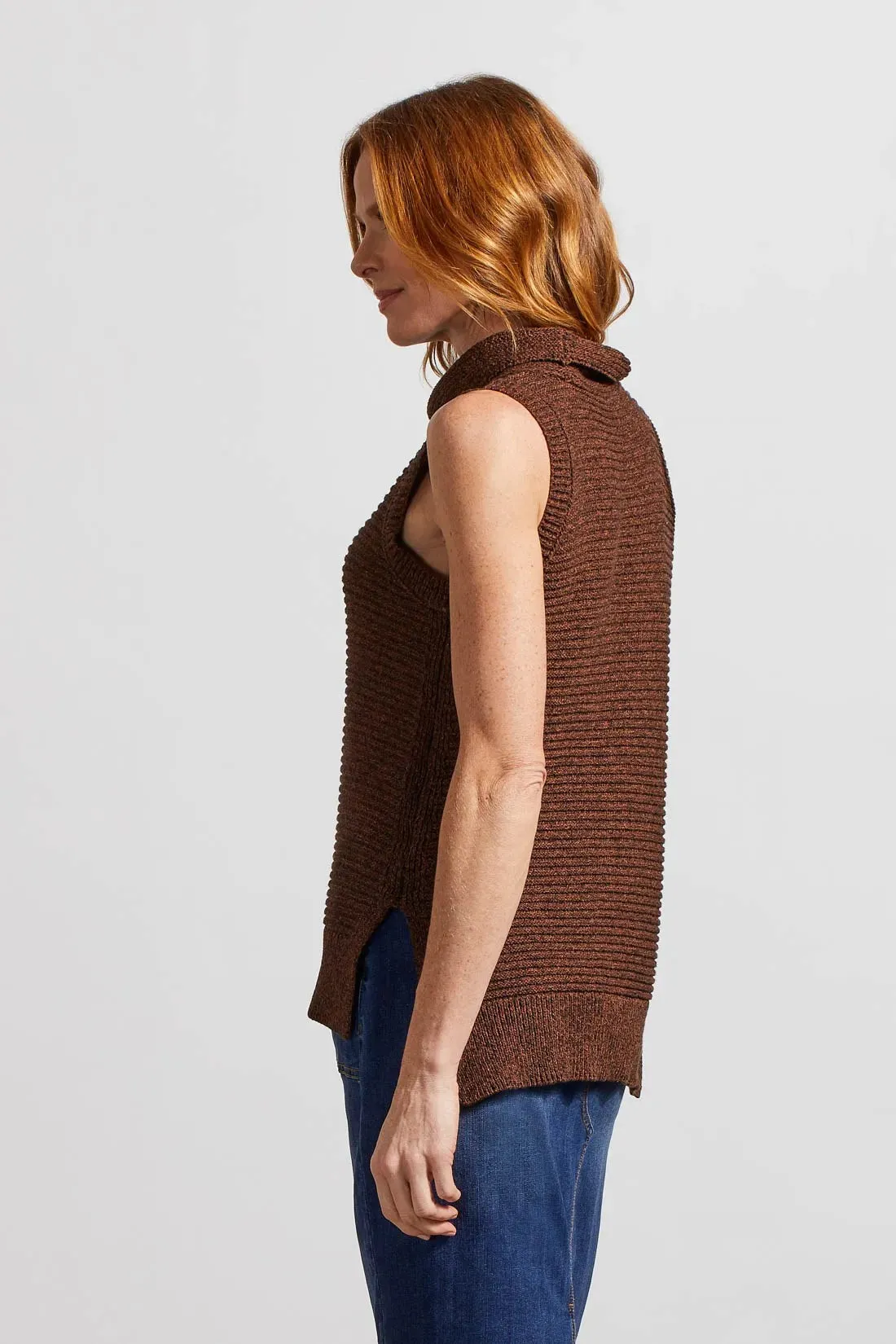 Tri 7864O Sleeveless Turtle Neck Sweater