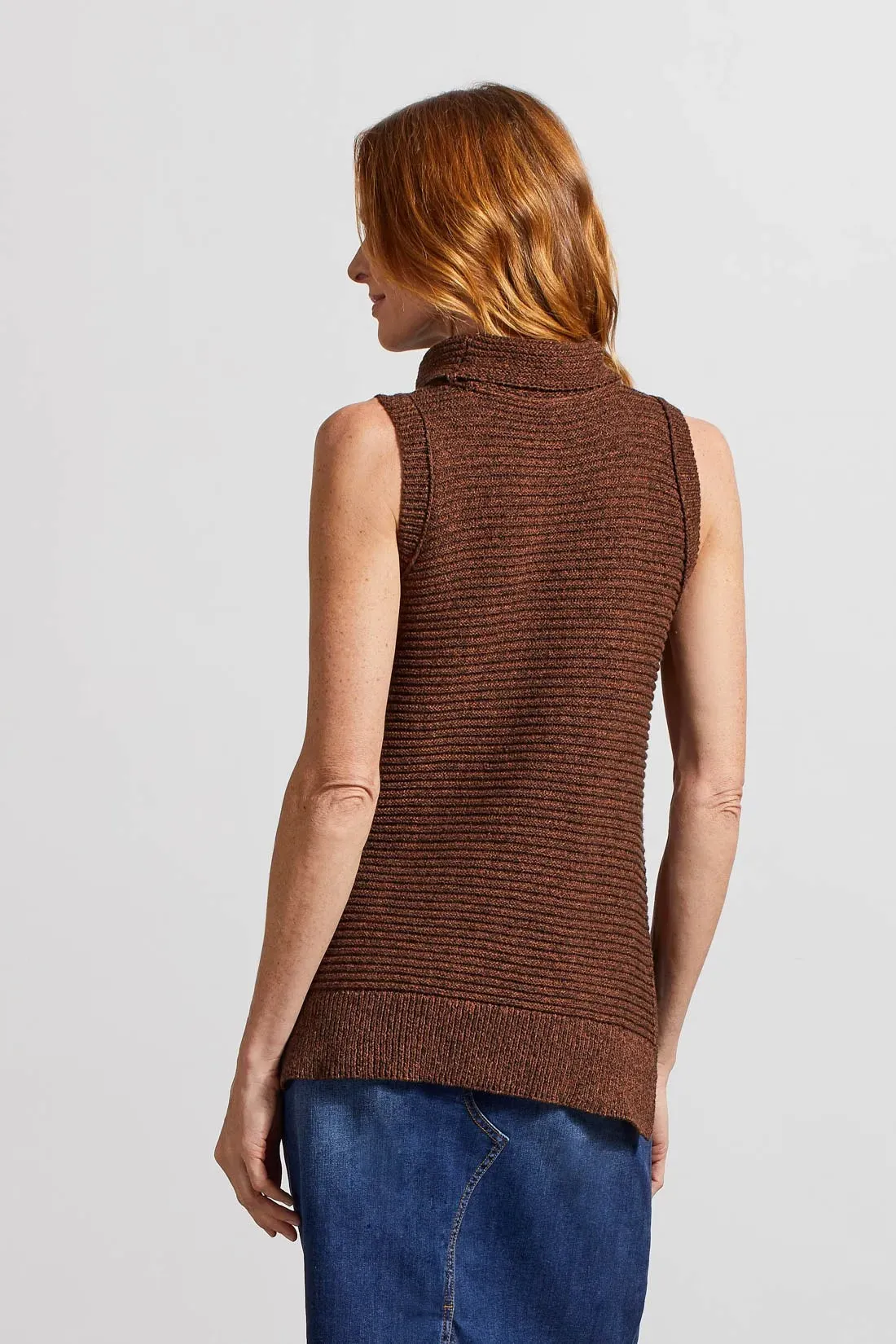 Tri 7864O Sleeveless Turtle Neck Sweater