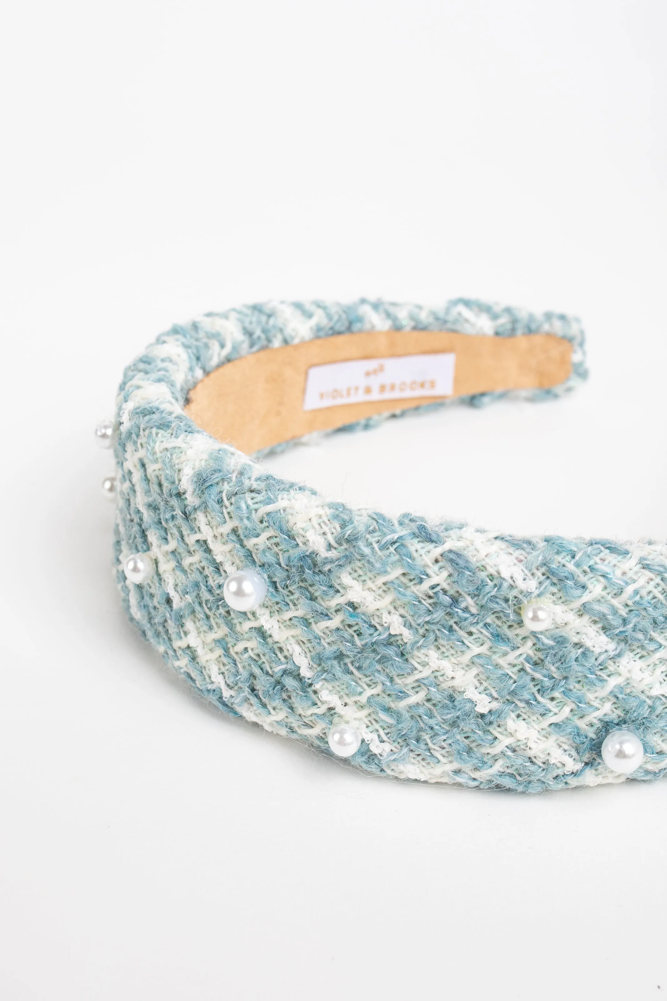 Tweed Pearl Headband