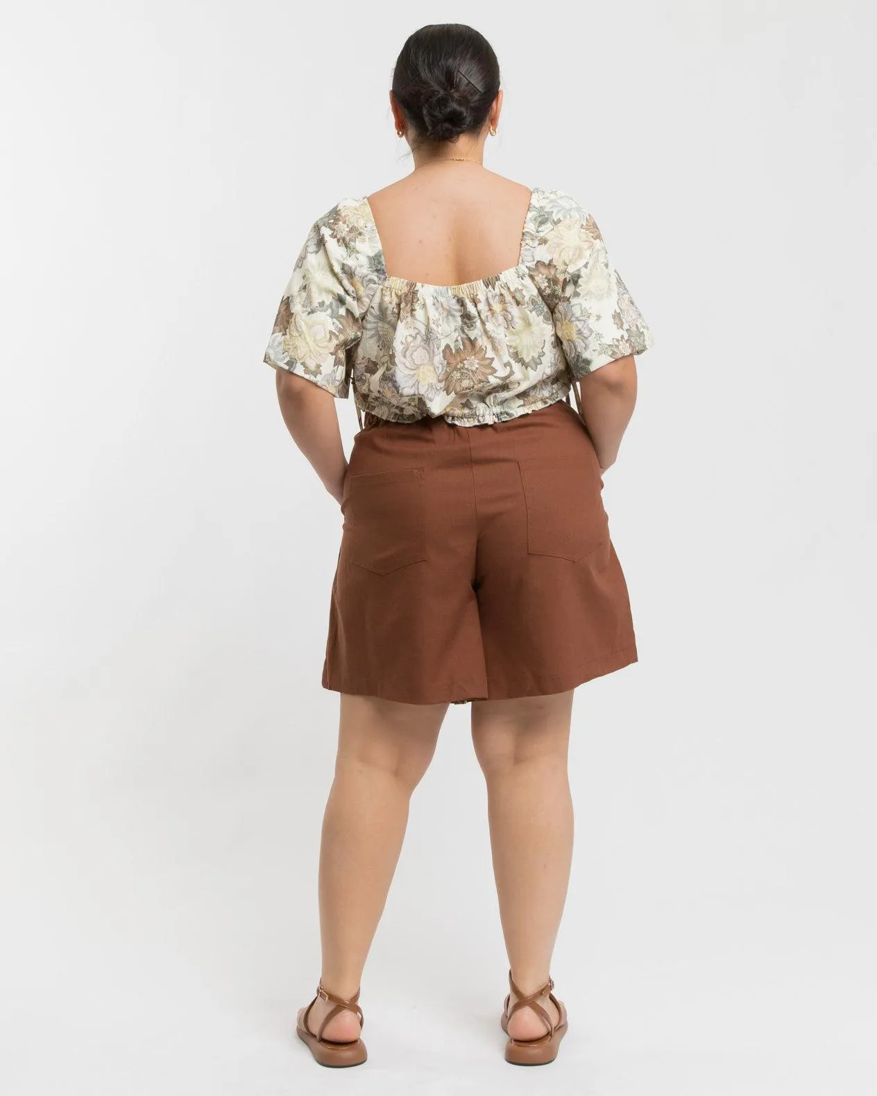 WAREHOUSE SALE | Maggie Tailored Shorts | Brown