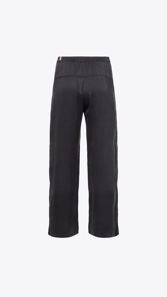 Washable Silk Tee Pant Set - Immersed Black