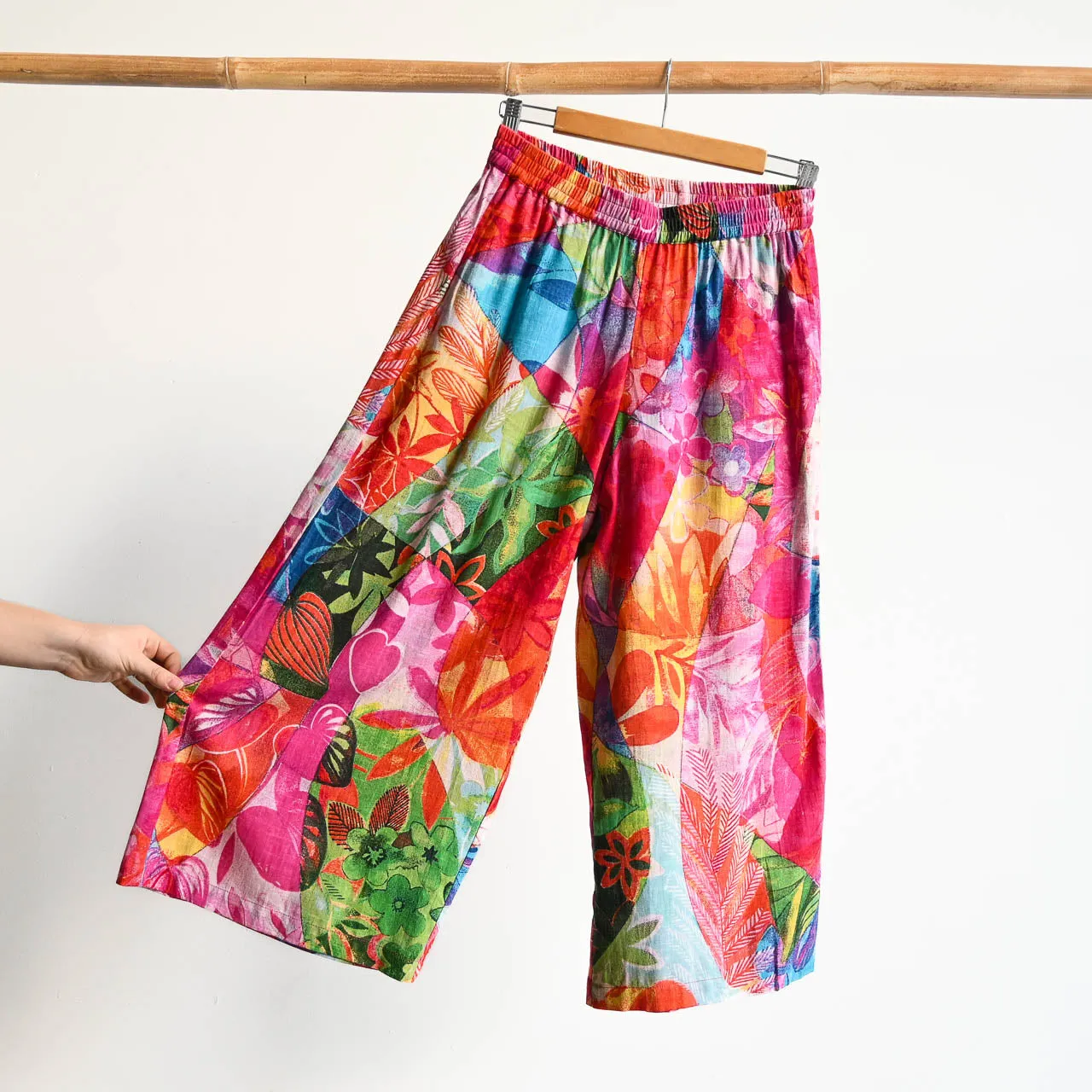 Wide Leg Summer Pant in Organic Cotton by Orientique - Jozani - 3618