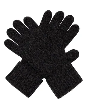 Women's Ribbed Cashmere Gloves Granite Blue