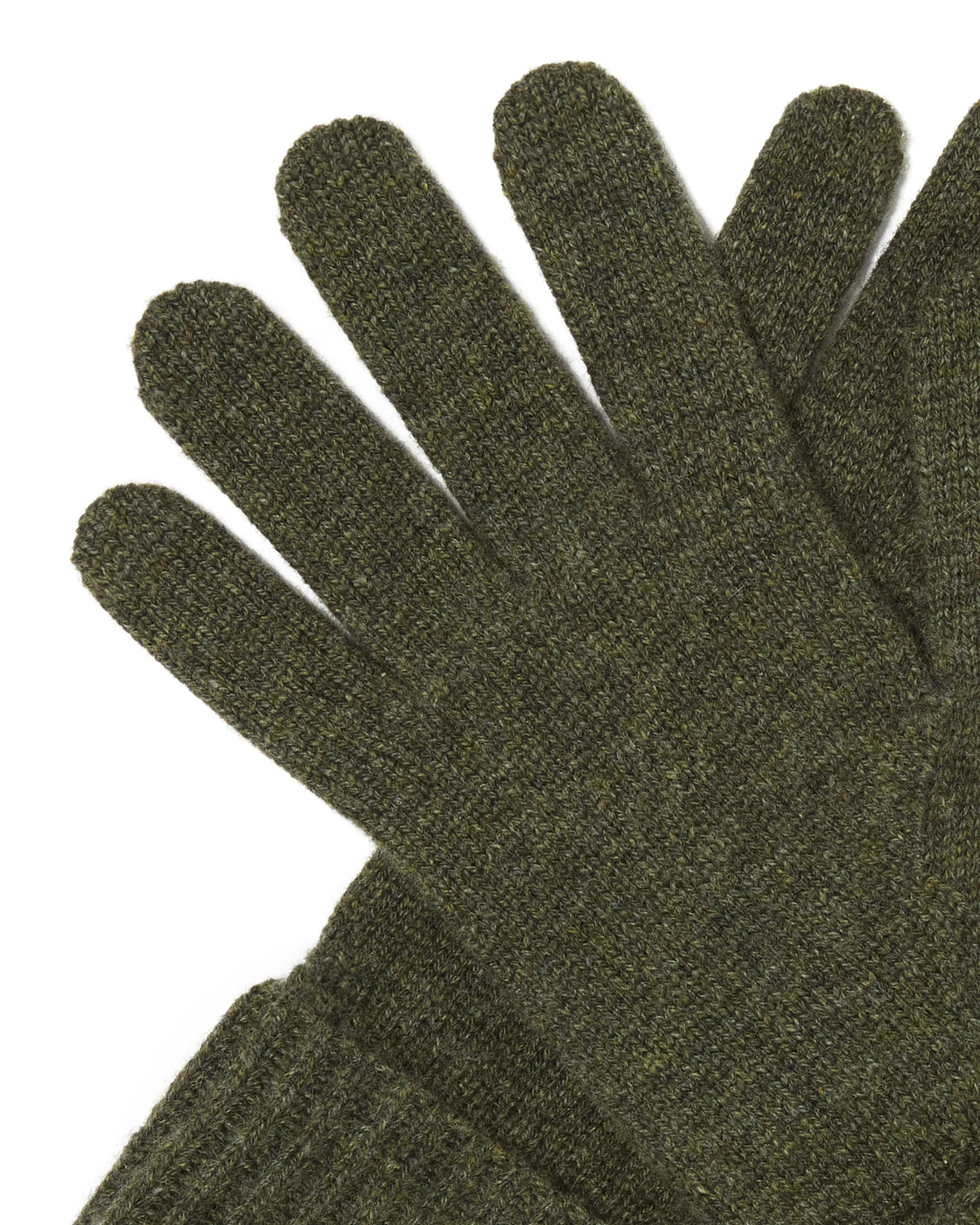 Women's Ribbed Cashmere Gloves Moss Green