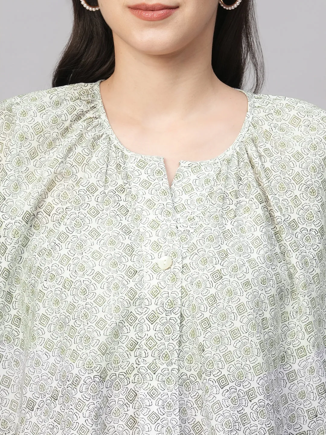 Women's White Cotton Regular Fit Blouse