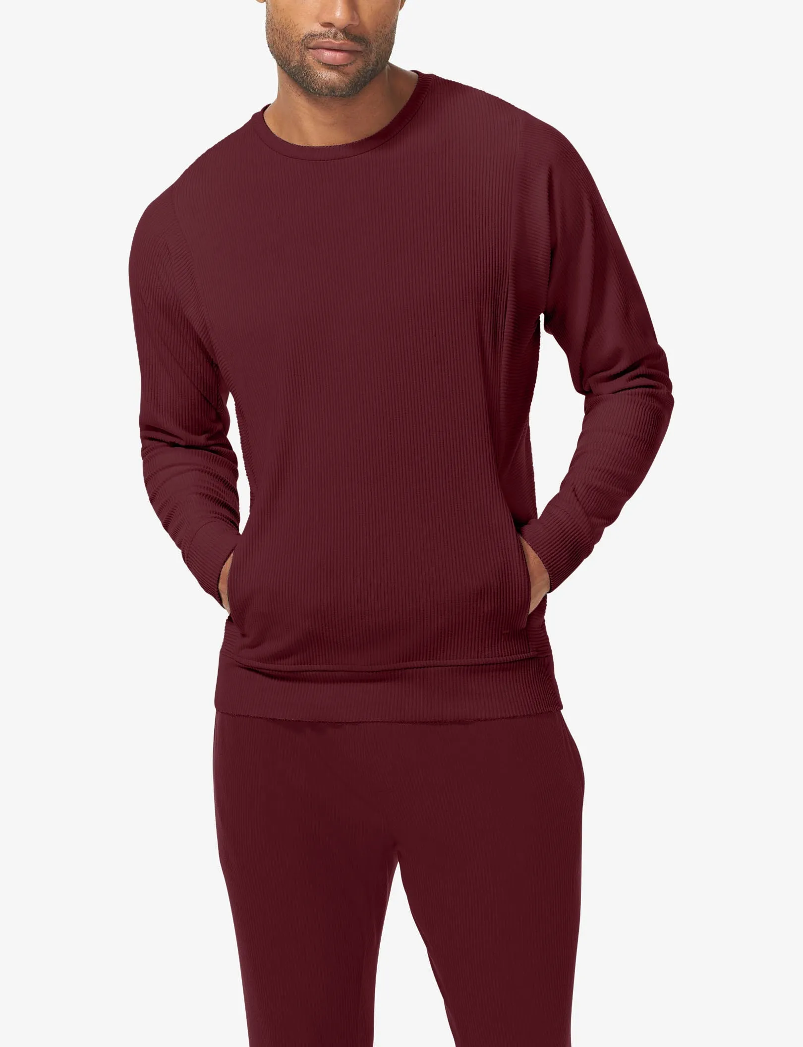 Zen Ribbed Crew Neck Sweatshirt